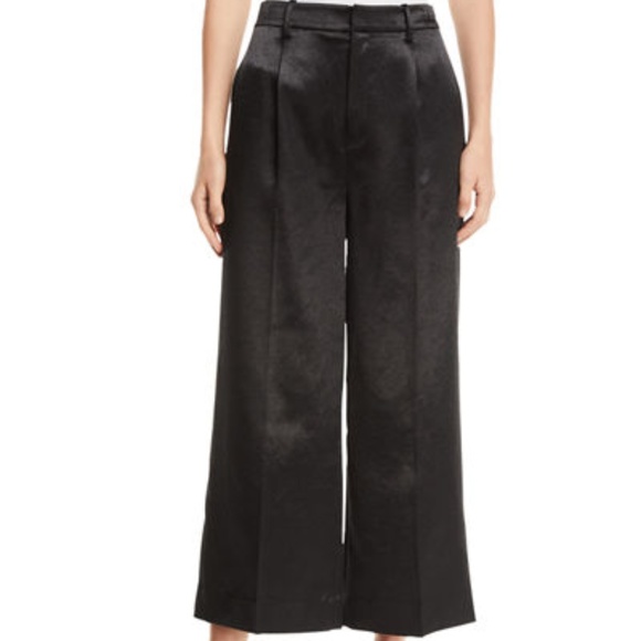 NWT Vince Metallic Satin Crop Wide Leg Pant - Picture 3 of 10